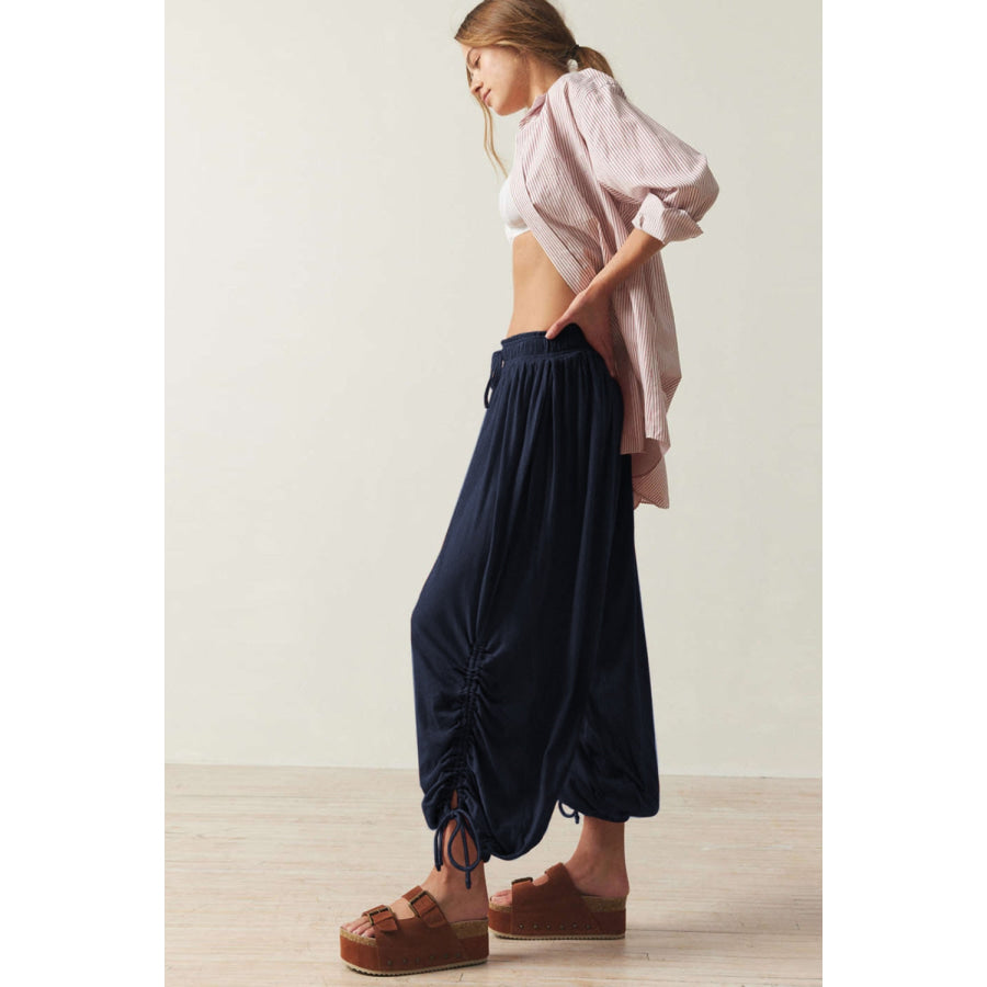 Drawstring Ruched Pants Apparel and Accessories