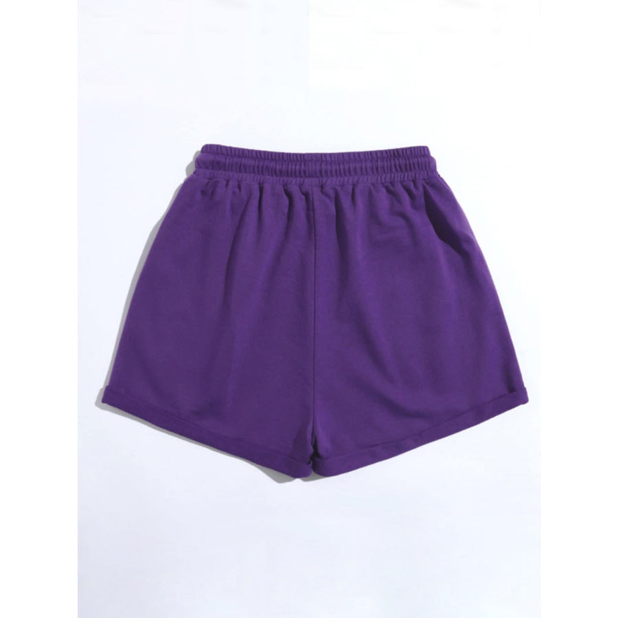 Drawstring Shorts with Pockets Violet / XS Apparel and Accessories