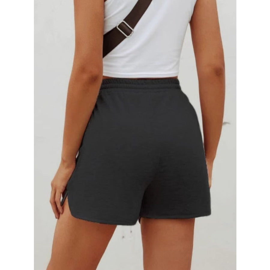 Drawstring Shorts with Pockets Black / S Apparel and Accessories