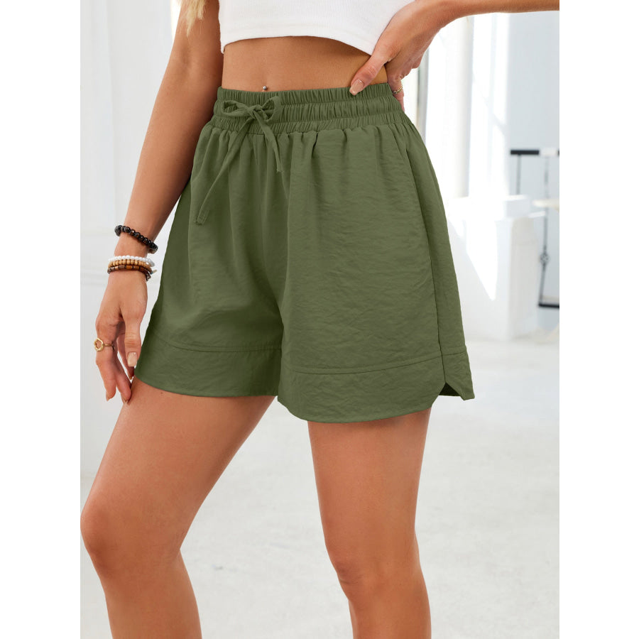 Drawstring Shorts with Pockets Apparel and Accessories