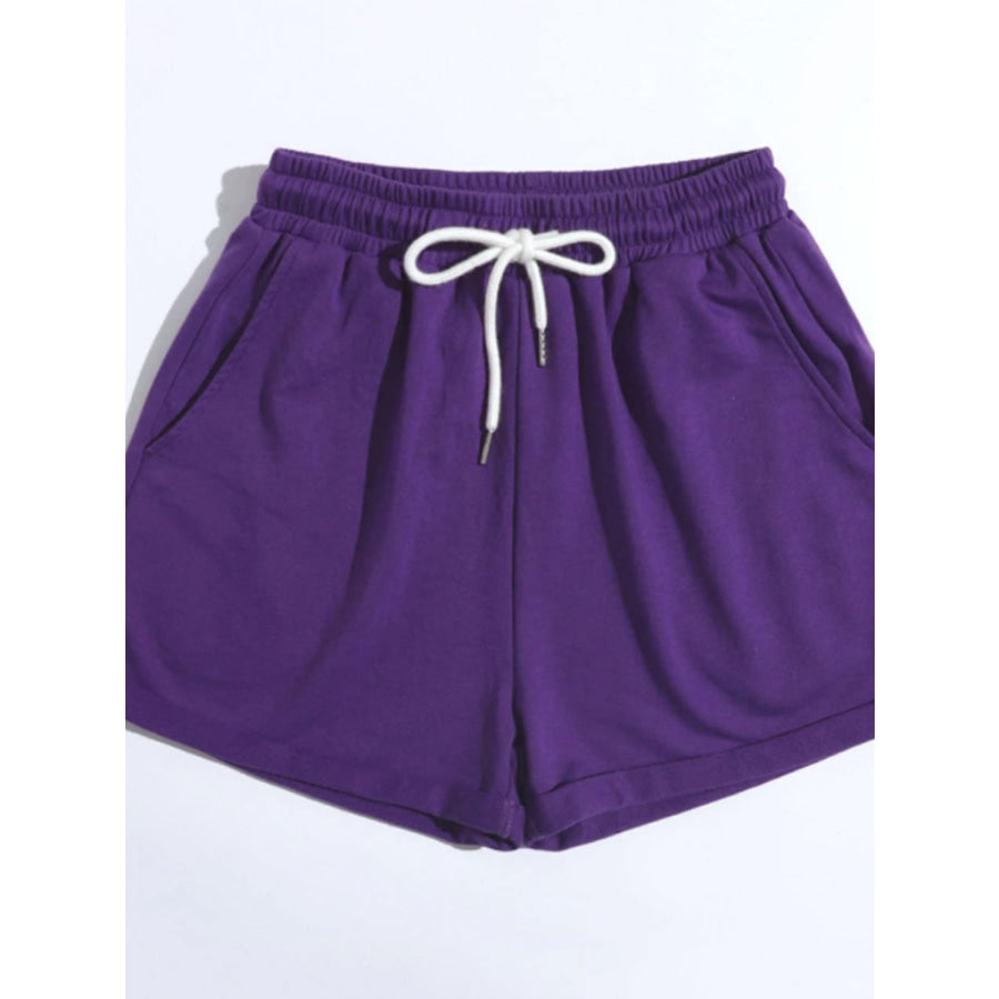Drawstring Shorts with Pockets Apparel and Accessories