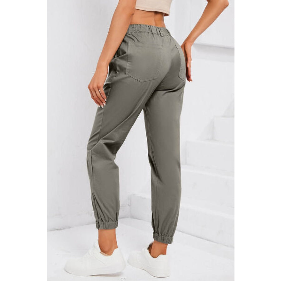 Drawstring Side Zip Joggers Clothing