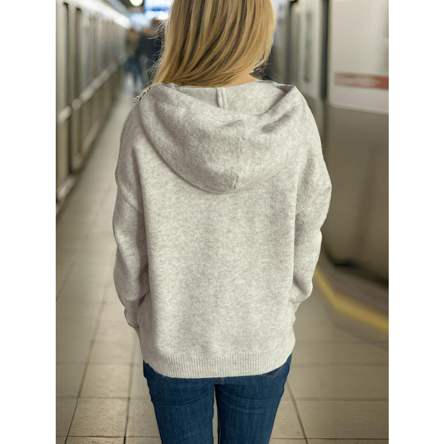 Drawstring Star Long Sleeve Hooded Sweater Apparel and Accessories