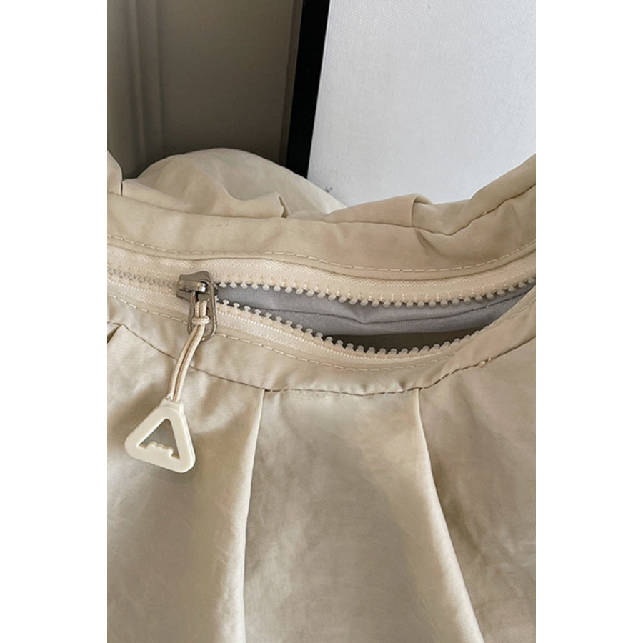 Drawstring Strap Ruched Crossbody Bag Apparel and Accessories