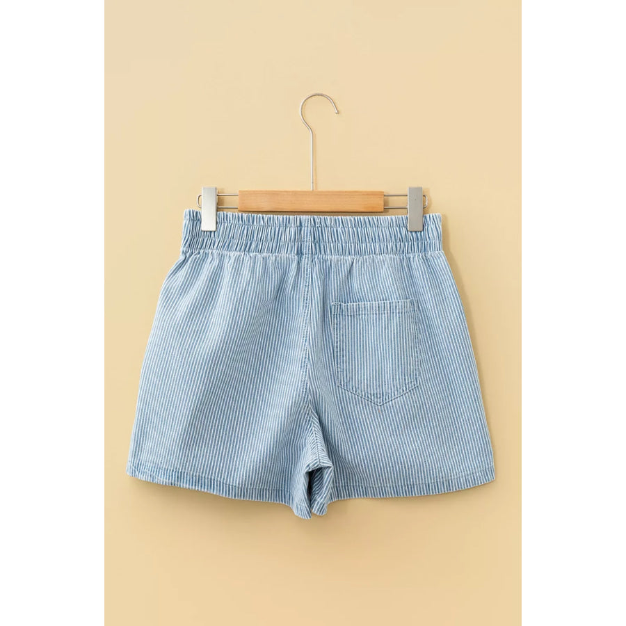 Drawstring Striped Shorts Apparel and Accessories