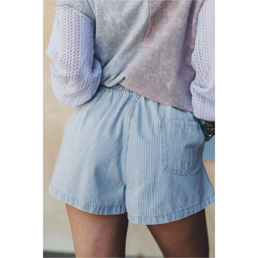 Drawstring Striped Shorts Apparel and Accessories