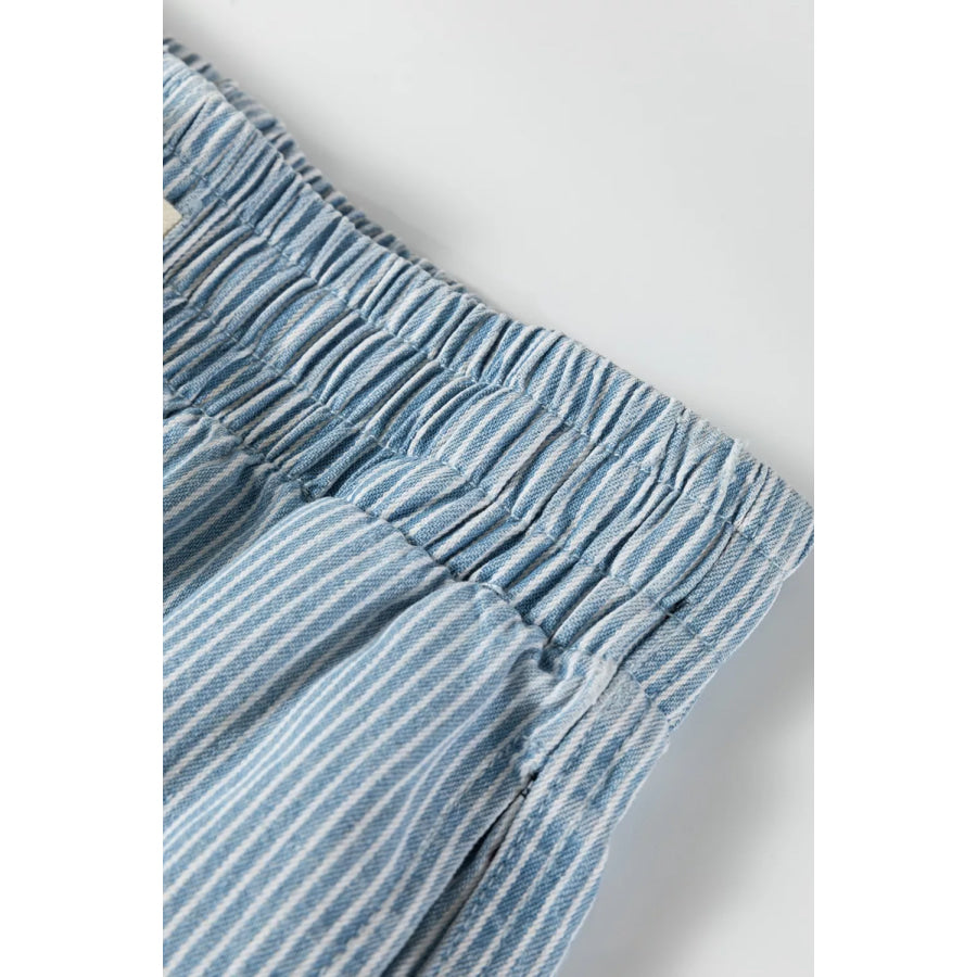 Drawstring Striped Shorts Apparel and Accessories