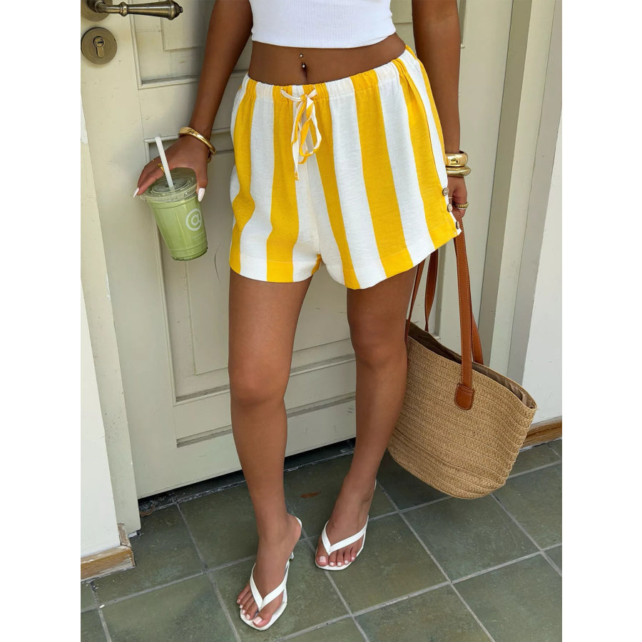 Drawstring Striped Shorts Apparel and Accessories