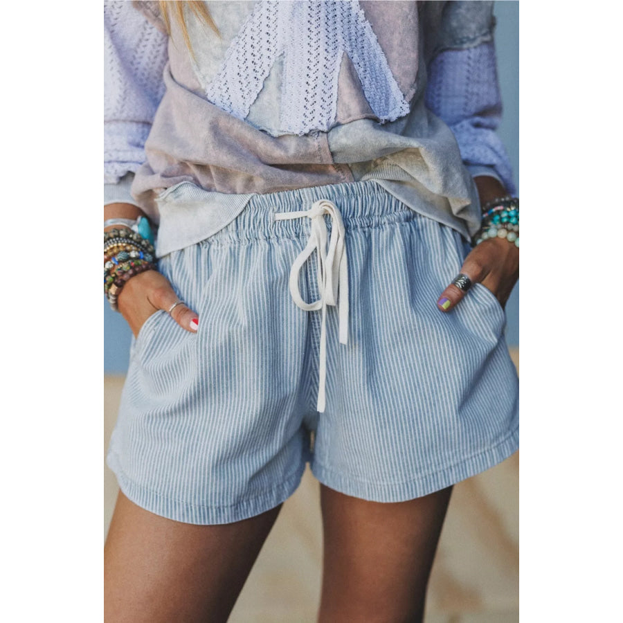 Drawstring Striped Shorts Apparel and Accessories