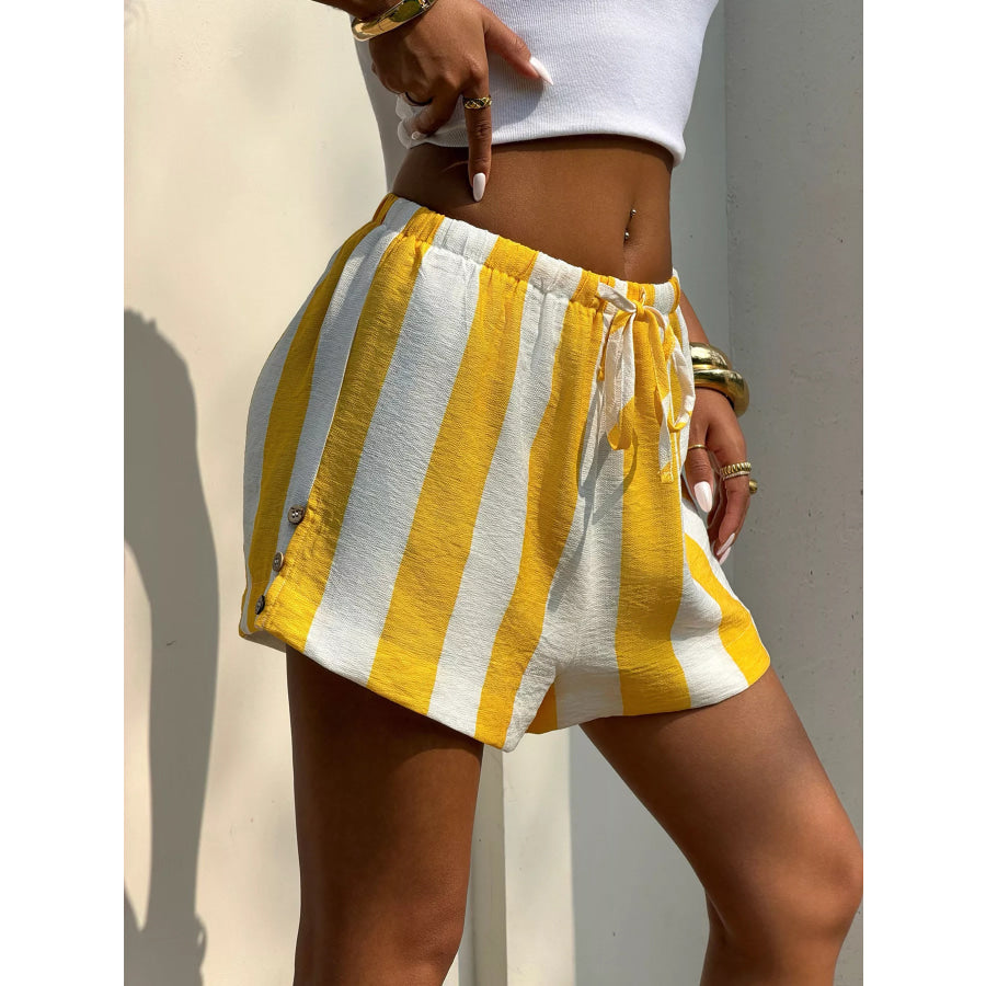 Drawstring Striped Shorts Apparel and Accessories