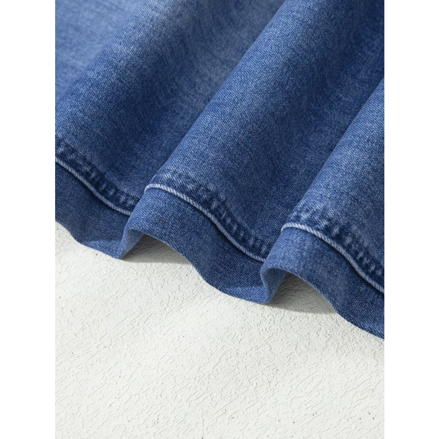 Drawstring Waist Ankle Length Casual Jeans Regular Fit Pocket Detail Apparel and Accessories