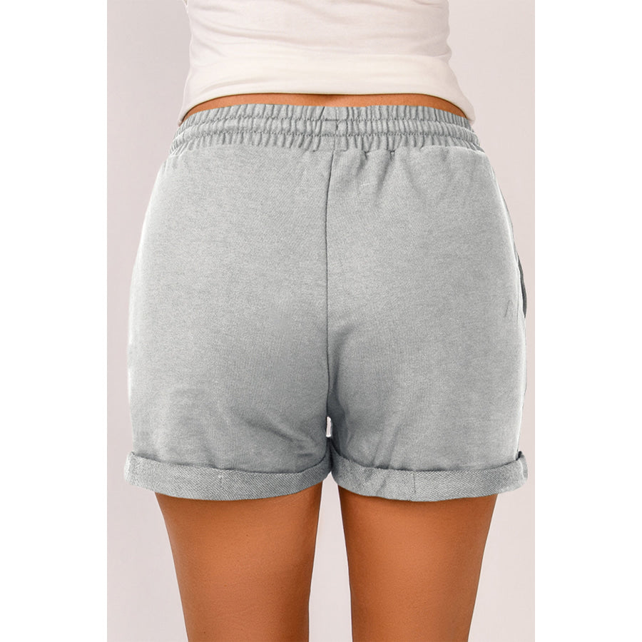 Drawstring Waist Cuffed Shorts