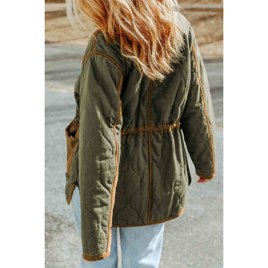 Drawstring Waist Zip-Up Jacket