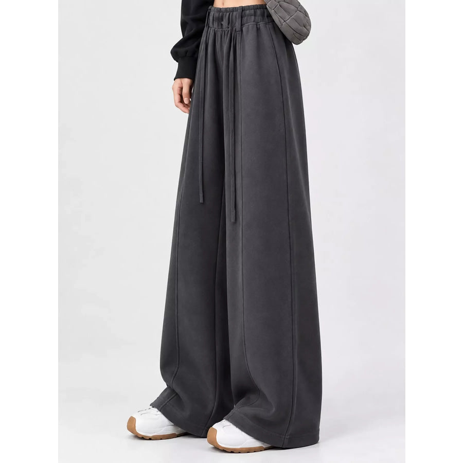 Drawstring Wide-Leg Casual Pants Apparel and Accessories
