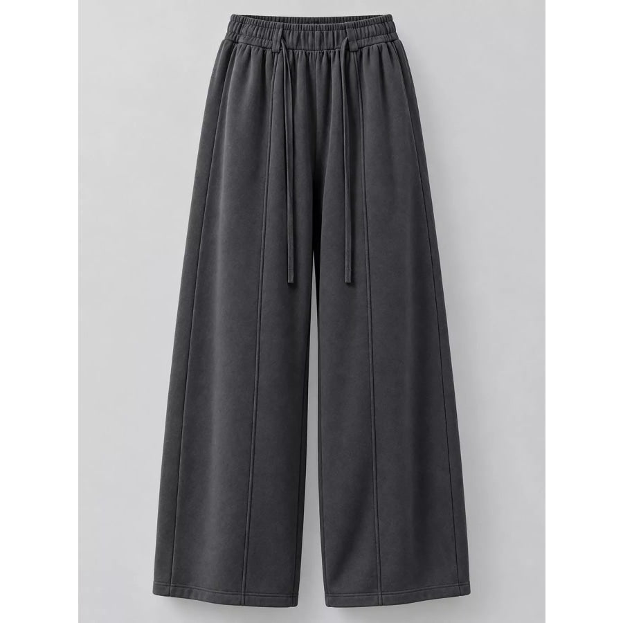 Drawstring Wide-Leg Casual Pants Apparel and Accessories