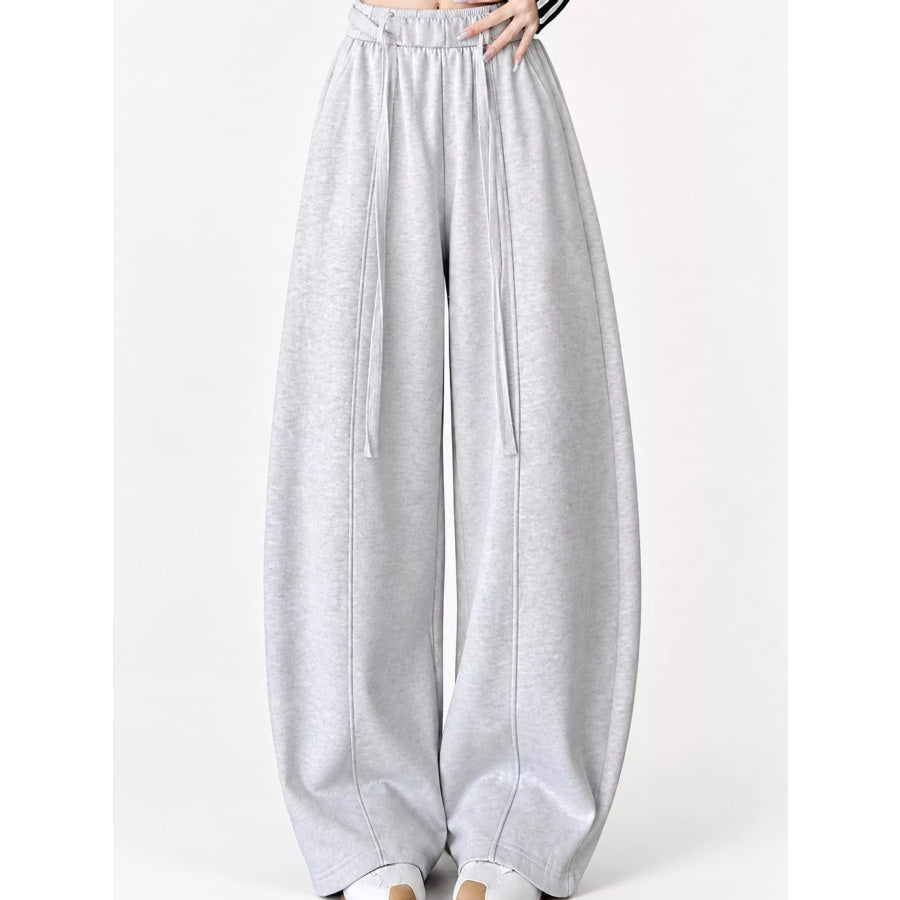 Drawstring Wide-Leg Casual Pants Apparel and Accessories