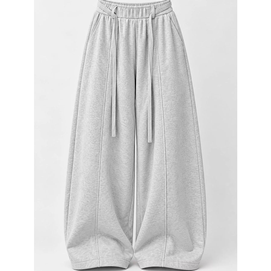 Drawstring Wide-Leg Casual Pants Apparel and Accessories