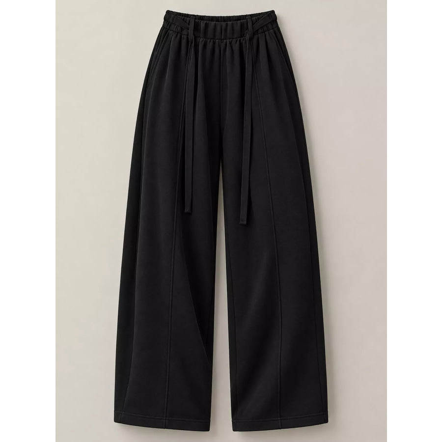 Drawstring Wide-Leg Casual Pants Apparel and Accessories