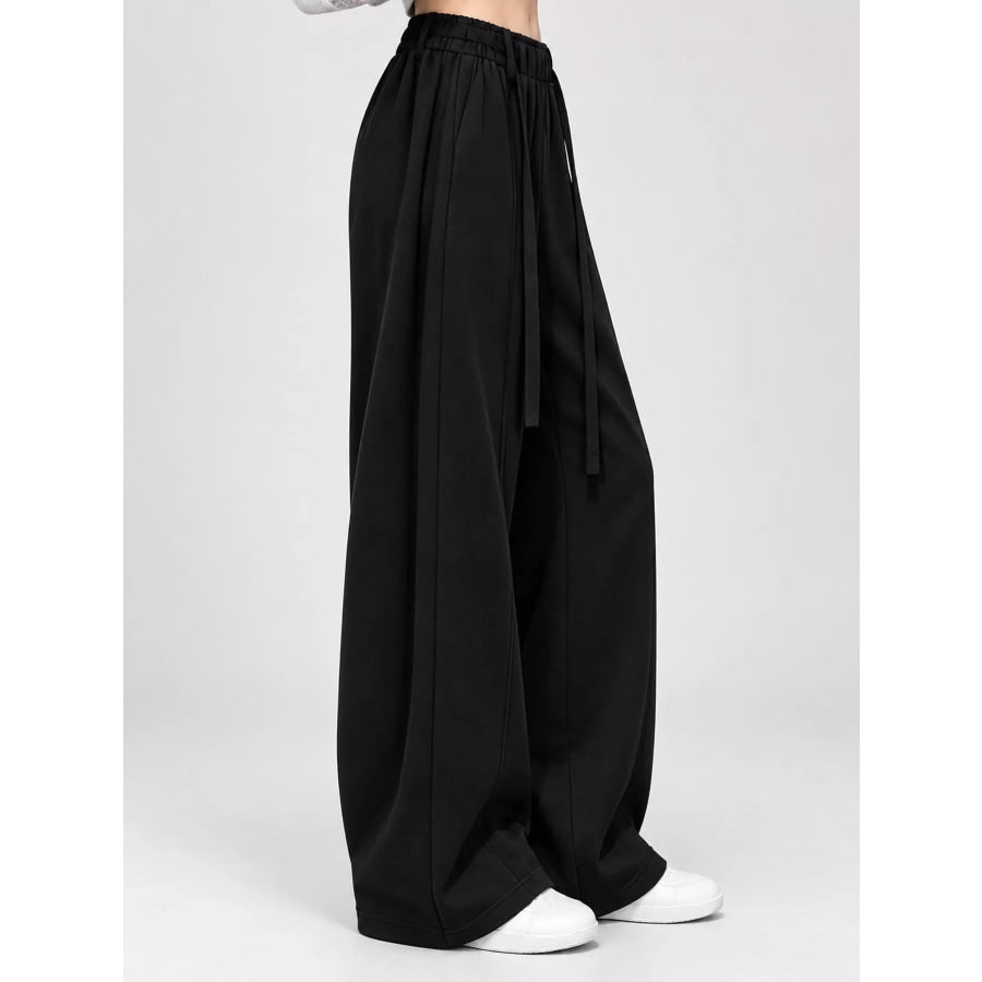 Drawstring Wide-Leg Casual Pants Apparel and Accessories