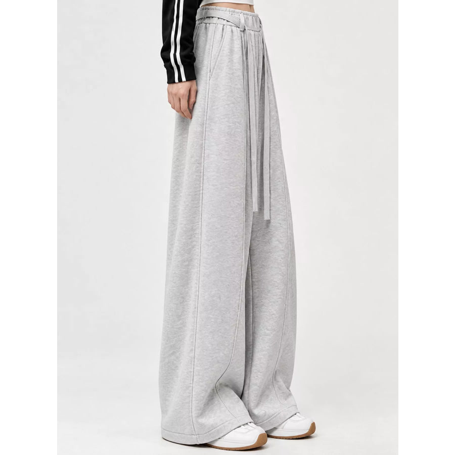 Drawstring Wide-Leg Casual Pants Apparel and Accessories