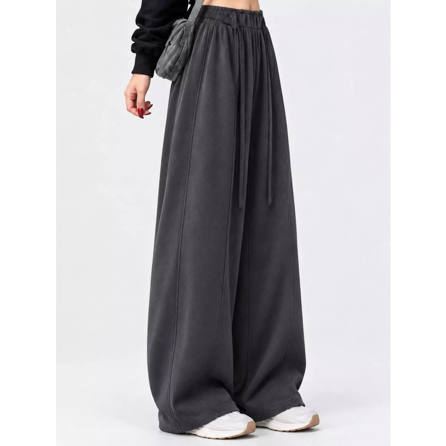 Drawstring Wide-Leg Casual Pants Apparel and Accessories
