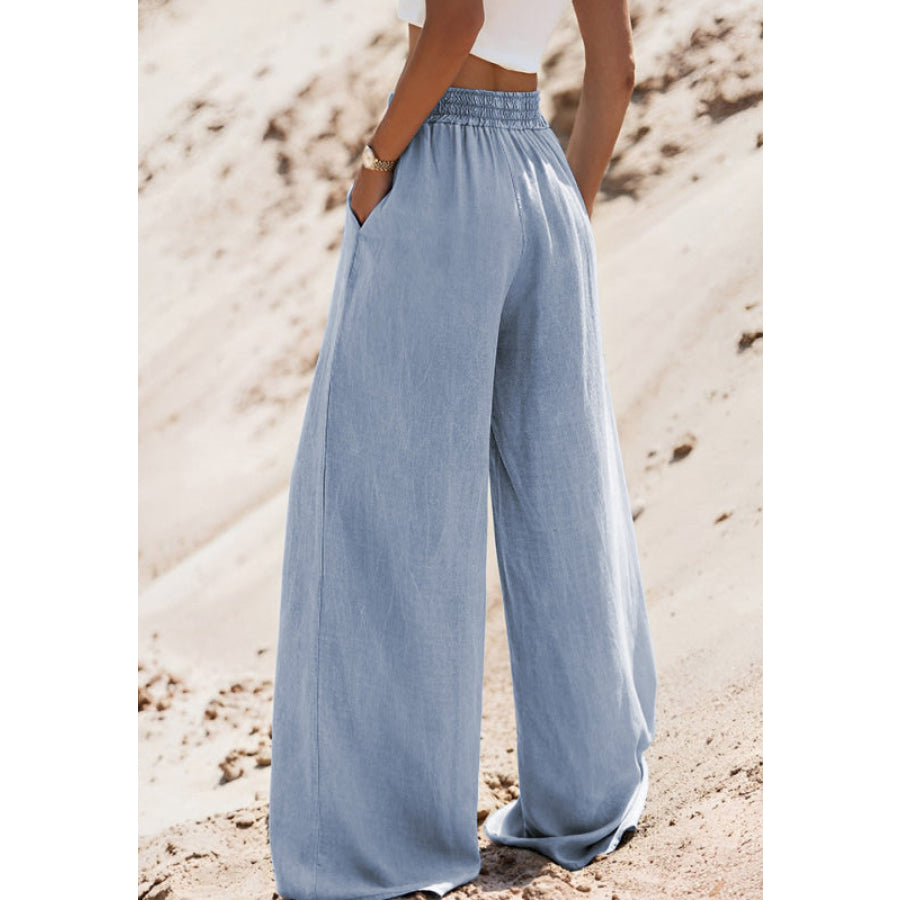 Drawstring Wide Leg Jeans Apparel and Accessories