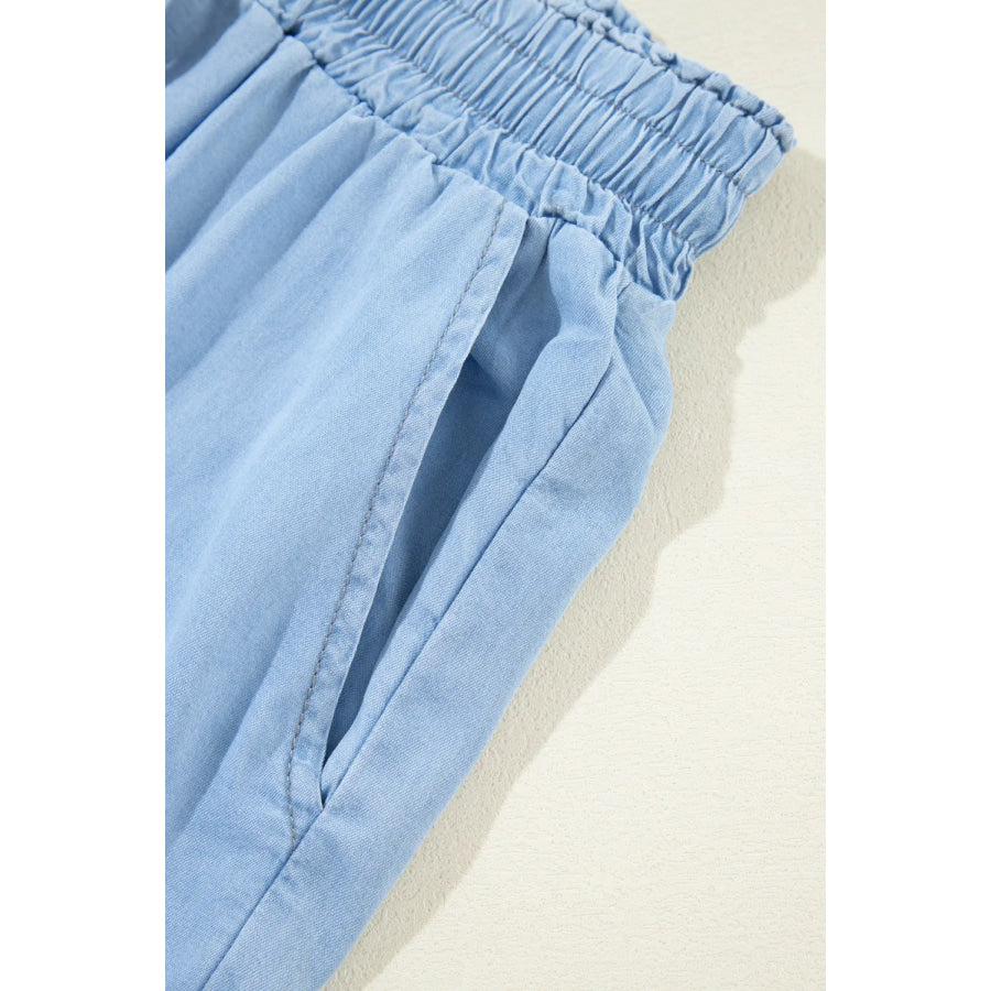 Drawstring Wide Leg Jeans Apparel and Accessories