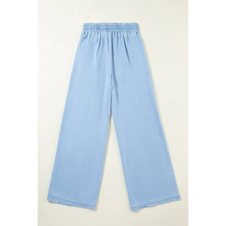 Drawstring Wide Leg Jeans Apparel and Accessories