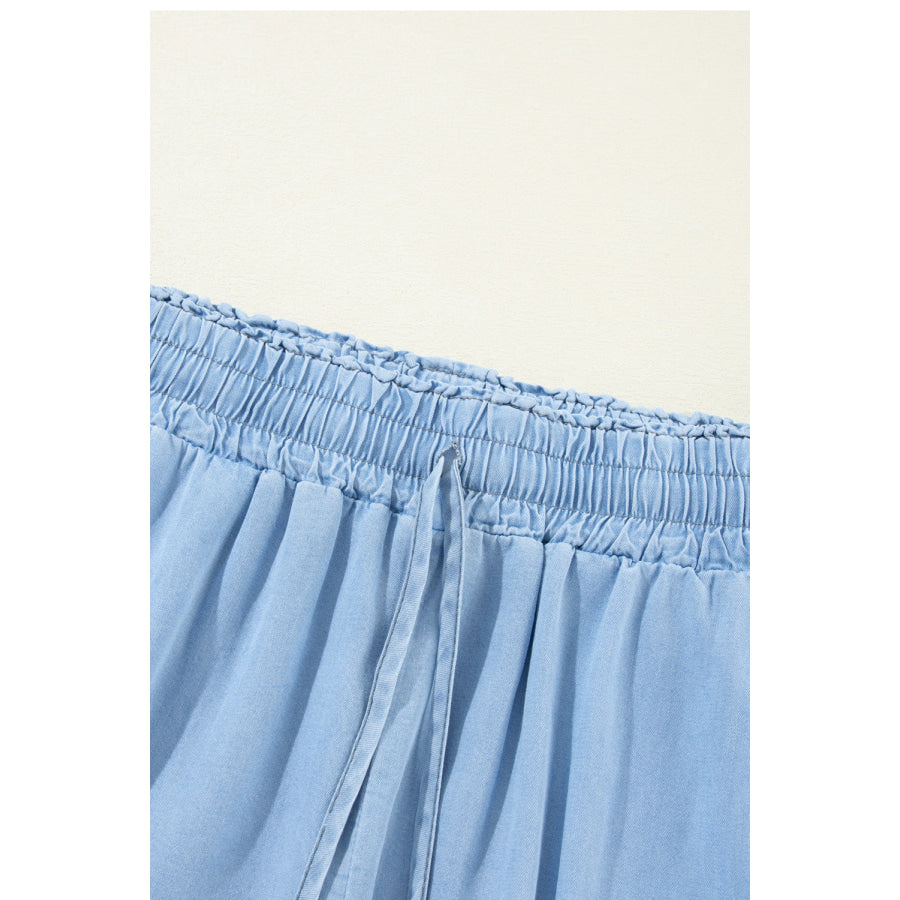 Drawstring Wide Leg Jeans Apparel and Accessories