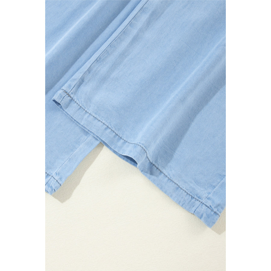 Drawstring Wide Leg Jeans Apparel and Accessories