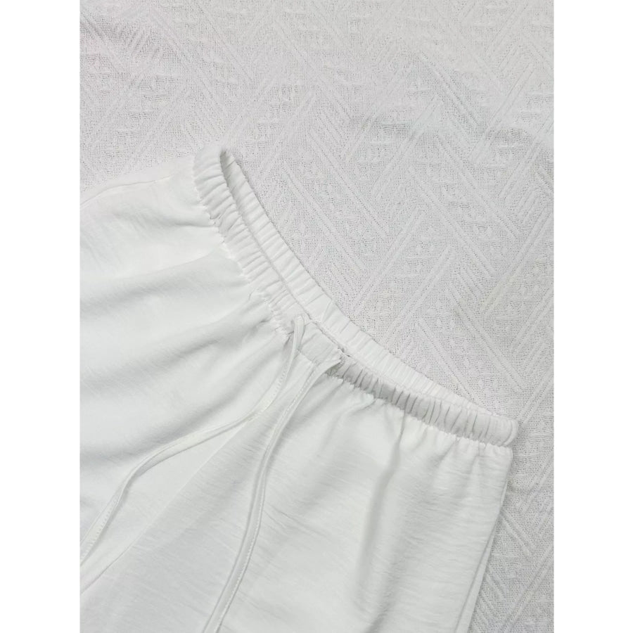 Drawstring Wide Leg Pants Apparel and Accessories
