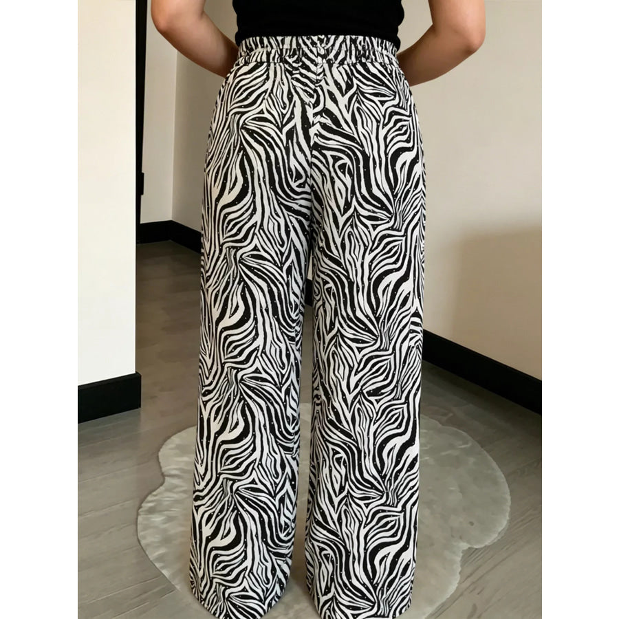 Drawstring Wide-Leg Pants Apparel and Accessories