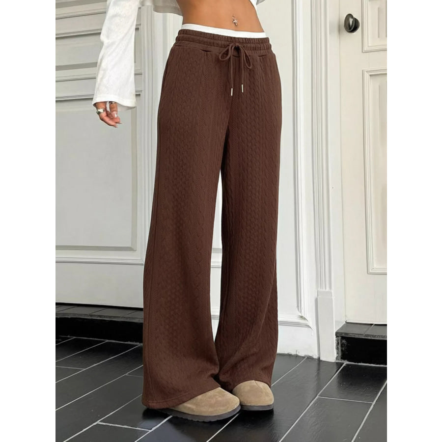 Drawstring Wide Leg Pants Apparel and Accessories