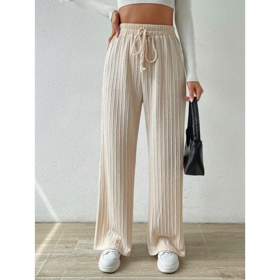 Drawstring Wide Leg Pants Apparel and Accessories