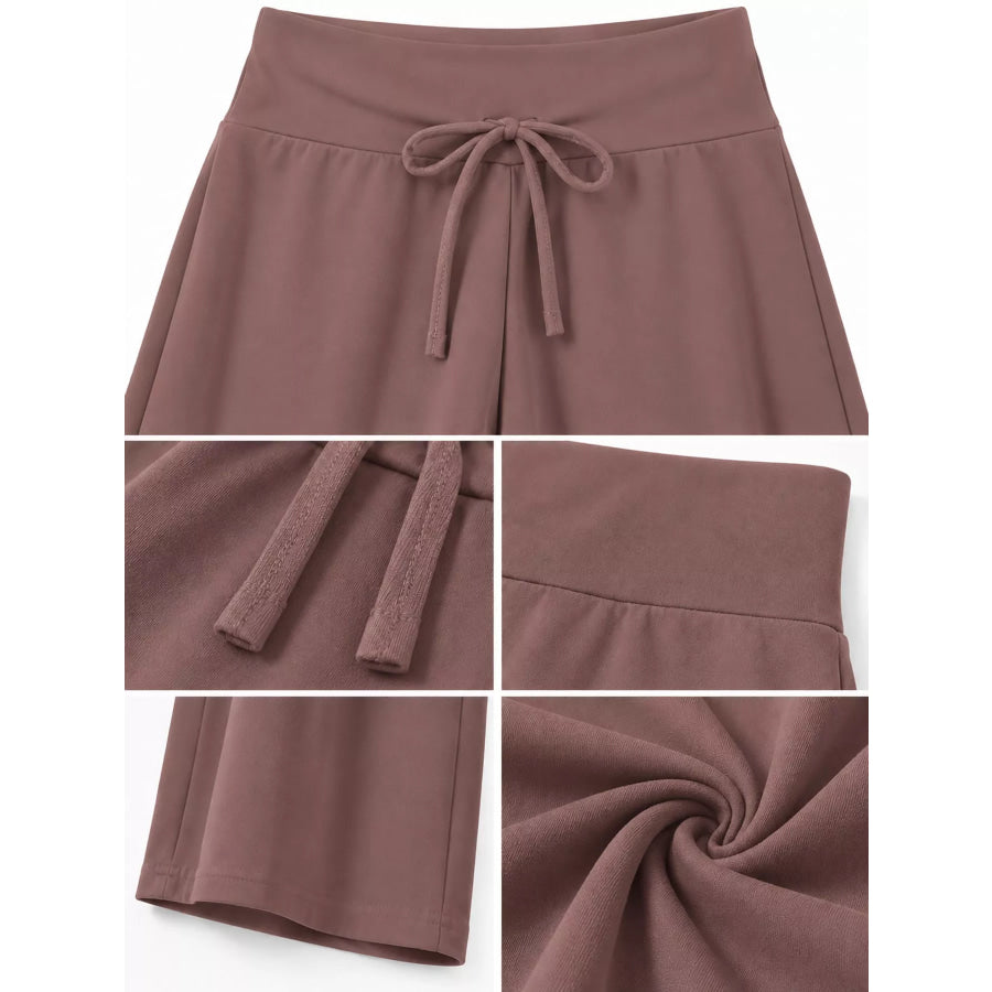 Drawstring Wide-Leg Pants Apparel and Accessories