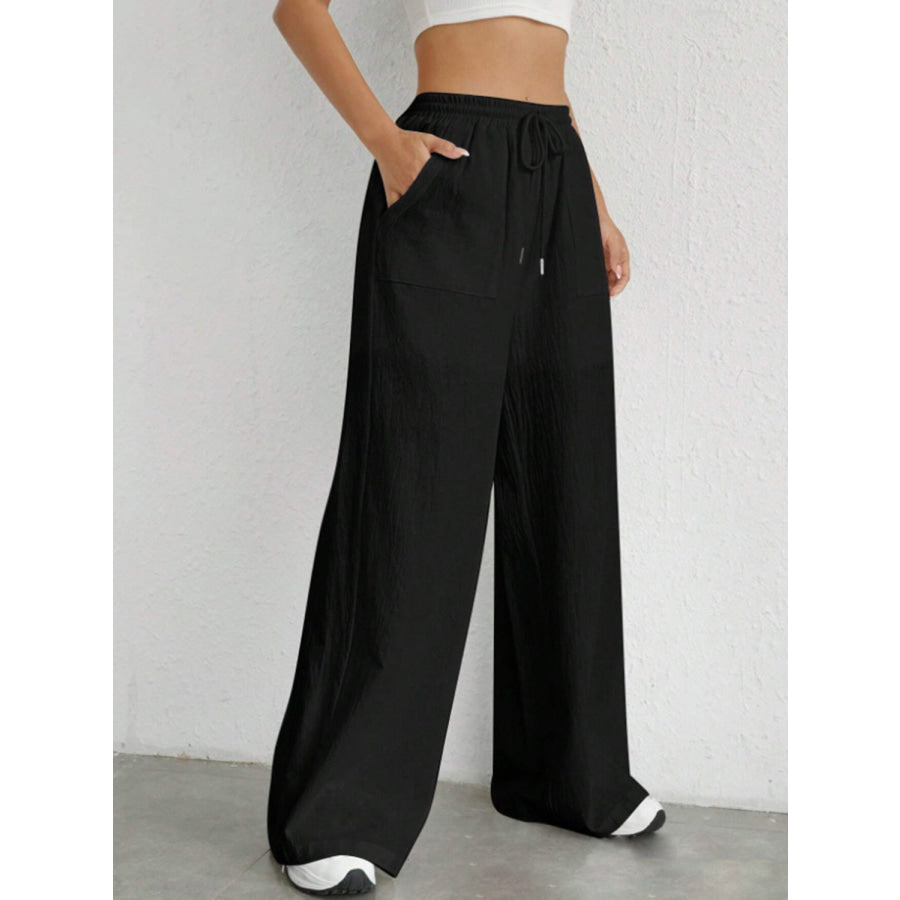 Drawstring Wide Leg Pants Apparel and Accessories