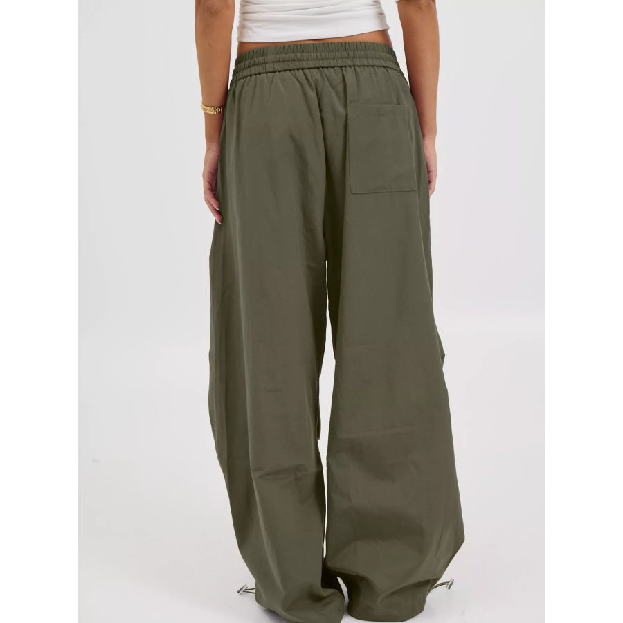 Drawstring Wide Leg Pants Apparel and Accessories