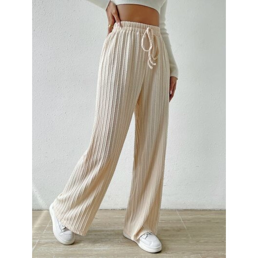 Drawstring Wide Leg Pants Apparel and Accessories