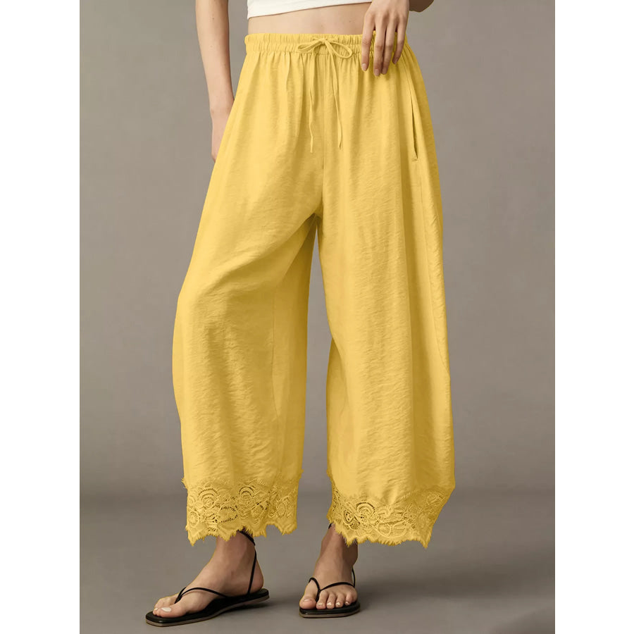 Drawstring Wide Leg Pants Apparel and Accessories
