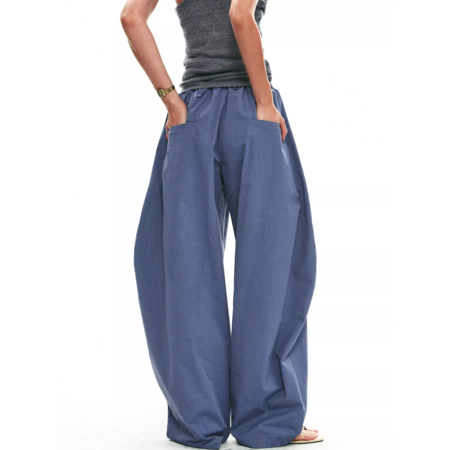 Drawstring Wide-Leg Pants Apparel and Accessories