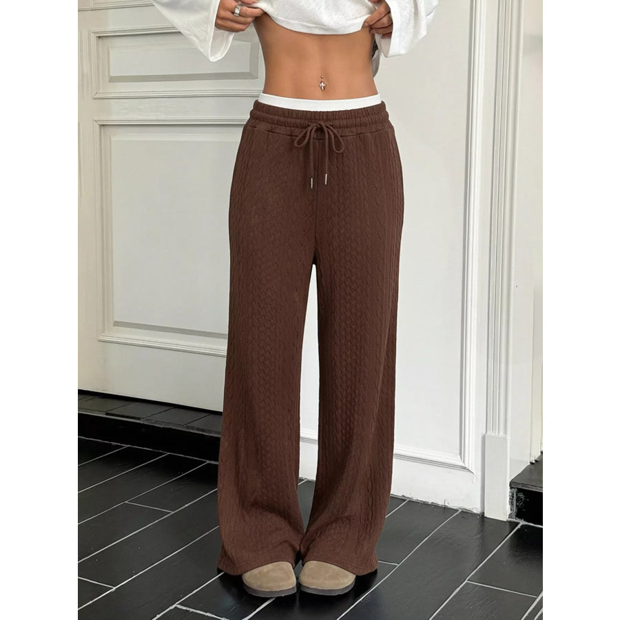 Drawstring Wide Leg Pants Apparel and Accessories