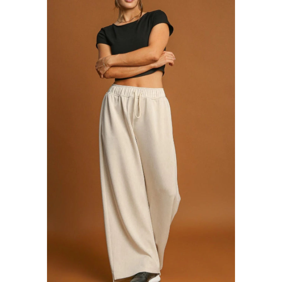 Drawstring Wide Leg Pants Apparel and Accessories