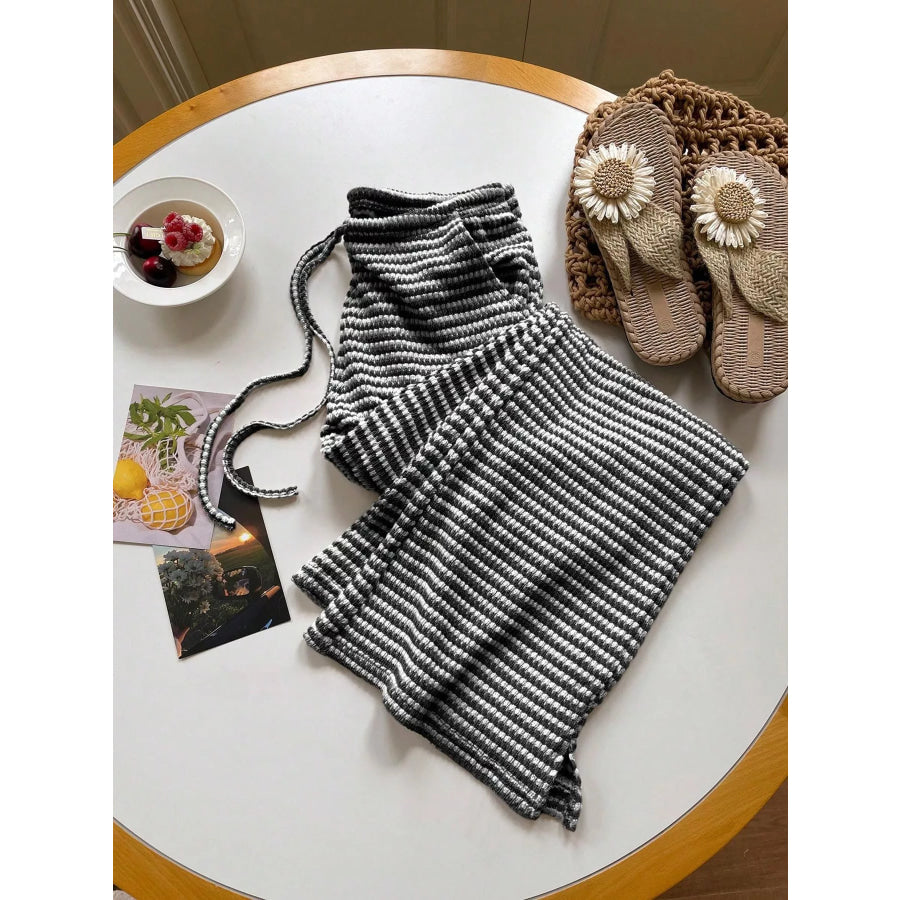 Drawstring Wide Leg Pants Apparel and Accessories
