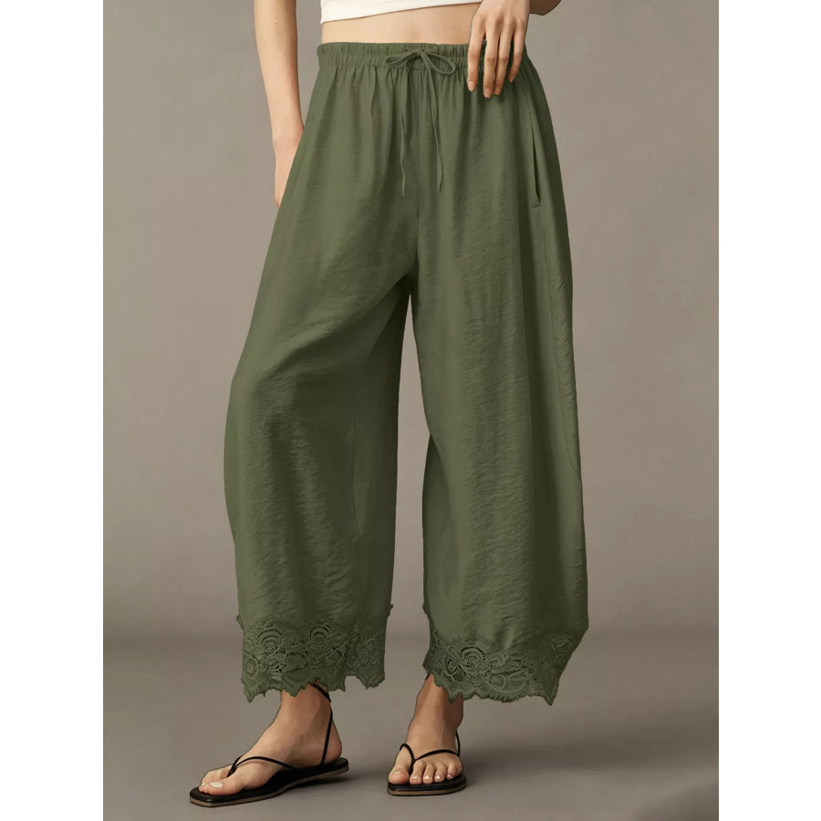 Drawstring Wide Leg Pants Apparel and Accessories