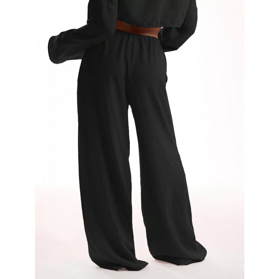 Drawstring Wide Leg Pants Apparel and Accessories