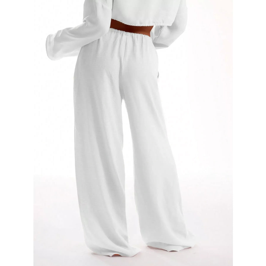 Drawstring Wide Leg Pants Apparel and Accessories
