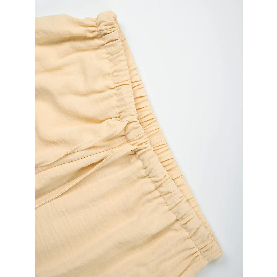 Drawstring Wide Leg Pants Apparel and Accessories