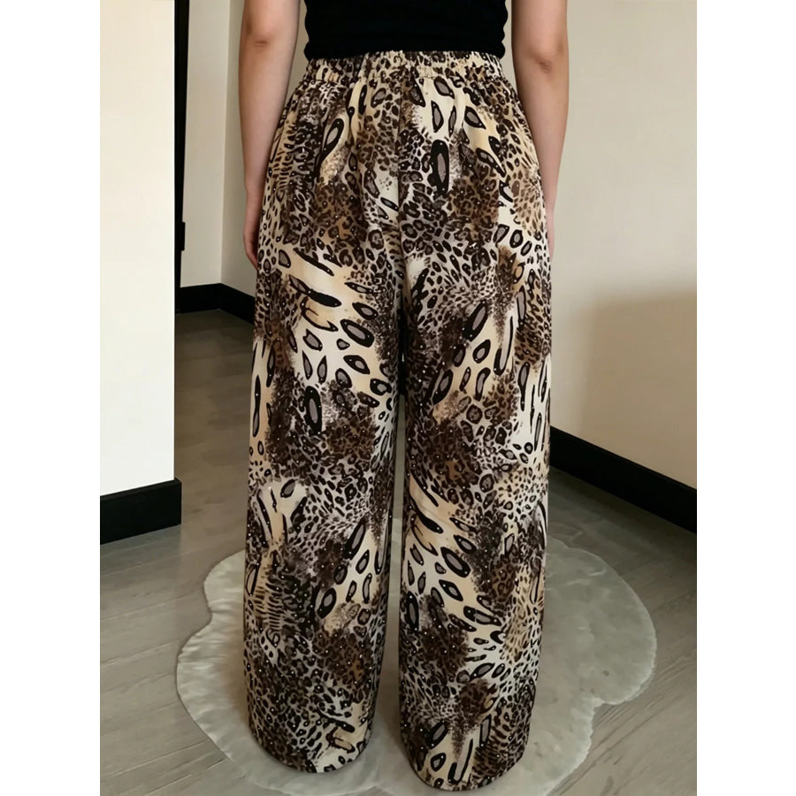 Drawstring Wide-Leg Pants Apparel and Accessories