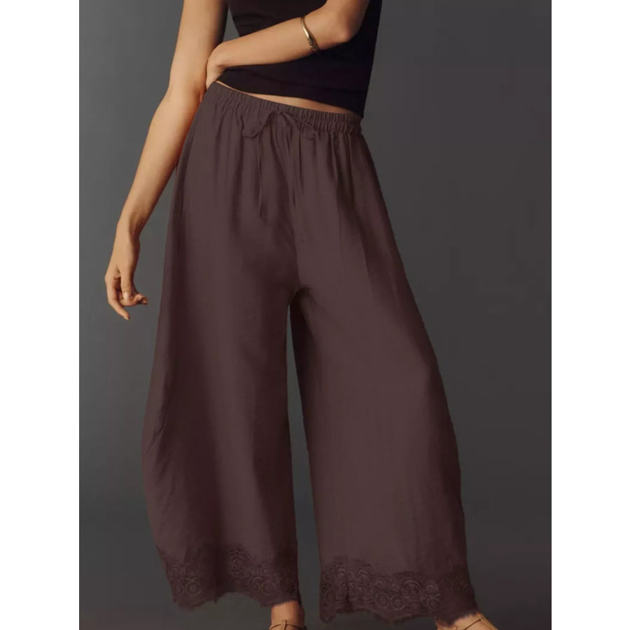 Drawstring Wide Leg Pants Apparel and Accessories