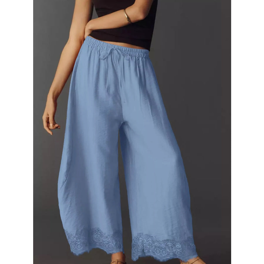 Drawstring Wide Leg Pants Apparel and Accessories
